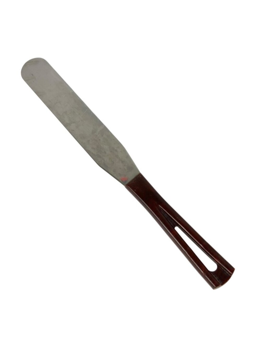 Vintage Stainless Steel Icing Spreader Spatula Brown Plastic Handle Kitchen Uten